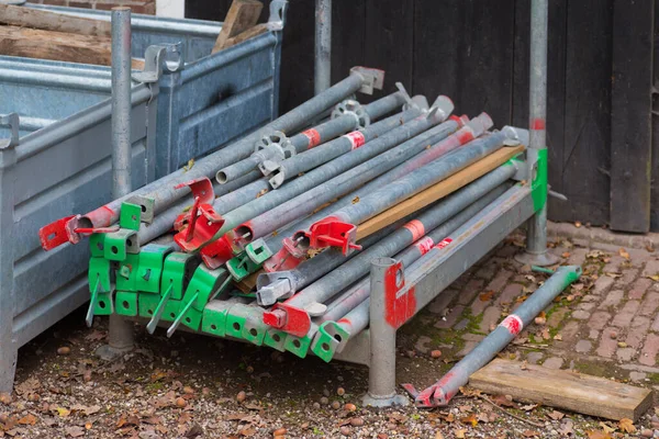 Lešení Trubky Připraven Tramvajové — Stock fotografie