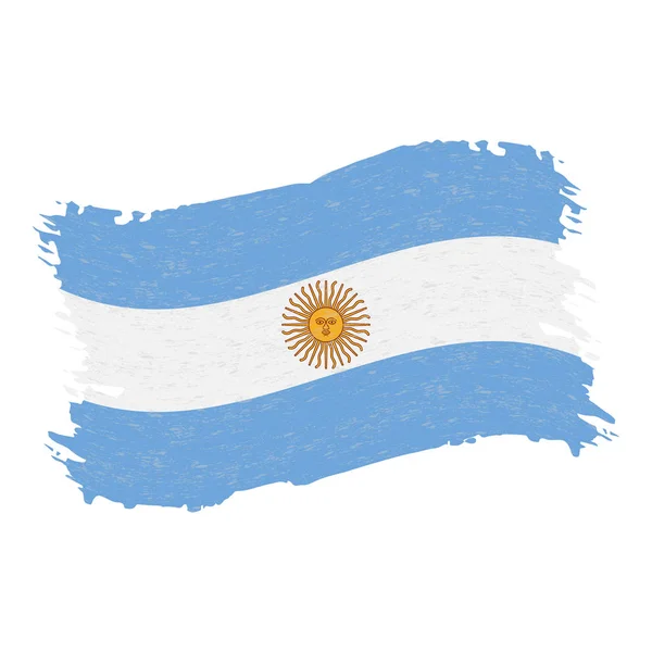 Bandera de Argentina, Grunge Pincelada Abstracta Aislada Sobre un Fondo Blanco. Ilustración vectorial . — Archivo Imágenes Vectoriales