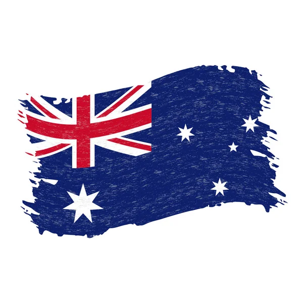 Flagge Australiens, Grunge abstrakter Pinselstrich isoliert auf weißem Hintergrund. Vektorillustration. — Stockvektor