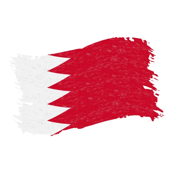 Fahne des Bahrains, Grunge abstrakter Pinselstrich isoliert auf weißem Hintergrund. Vektorillustration. — Stockvektor