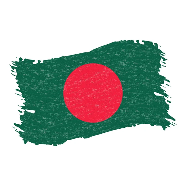 Bandiera del Bangladesh, Pennellata astratta Grunge isolata su sfondo bianco. Illustrazione vettoriale . — Vettoriale Stock