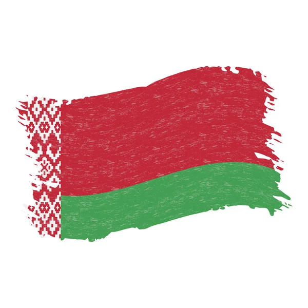 Bandera de Bielorrusia, Grunge Abstract Brush Stroke Aislado sobre un fondo blanco. Ilustración vectorial . — Vector de stock