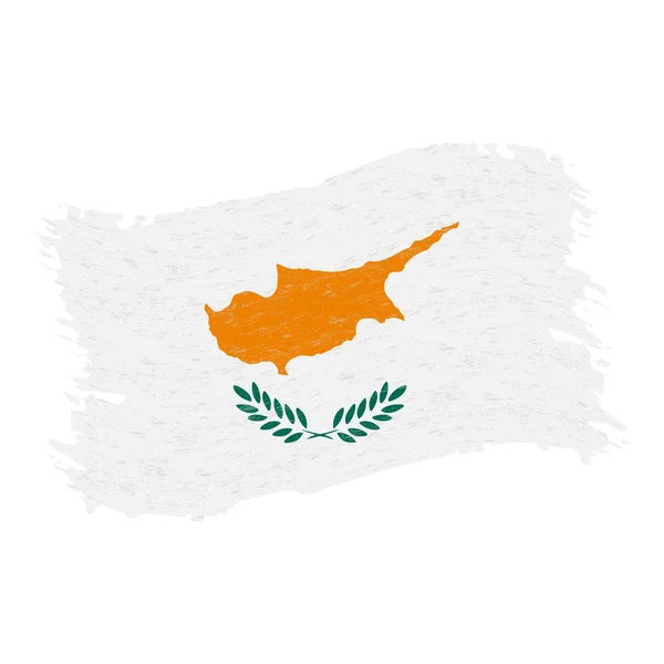 キプロス、白い背景で隔離グランジ抽象的なブラシ ストロークの旗。ベクトル図. — ストックベクタ