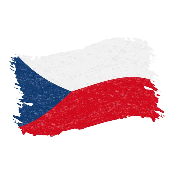 Drapeau de la République tchèque, coup de pinceau abstrait isolé sur un fond blanc. Illustration vectorielle . — Image vectorielle