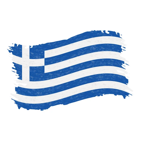 Флаг Греции, Grunge Abstract Brush Stroke Isolated On A White Background. Векторная миграция . — стоковый вектор