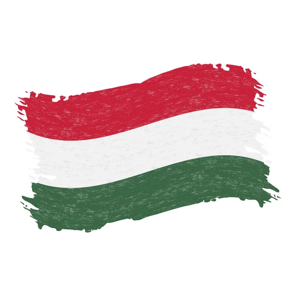 Flag of Hungary, Grunge Abstract Brush Stroke Isolated On A White Background. Vector Illustration. — Stock Vector