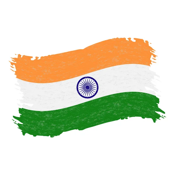 Vlajka Indie, Grunge abstraktní tahu izolovaných na bílém pozadí. Vektorové ilustrace. — Stockový vektor