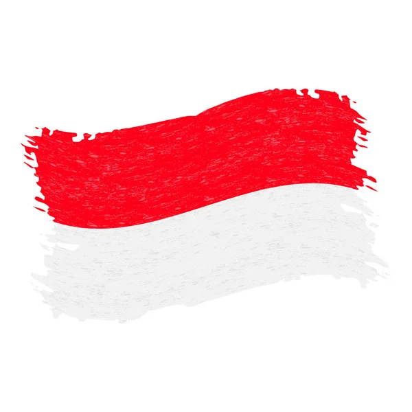 Flag of Indonesia, Grunge Abstract Brush Stroke Isolated On A White Background. Vector Illustration. — Stock Vector