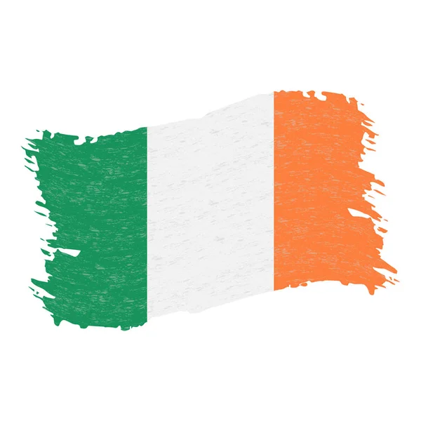 Bandiera d'Irlanda, Grunge Abstract Brush Stroke isolato su sfondo bianco. Illustrazione vettoriale . — Vettoriale Stock