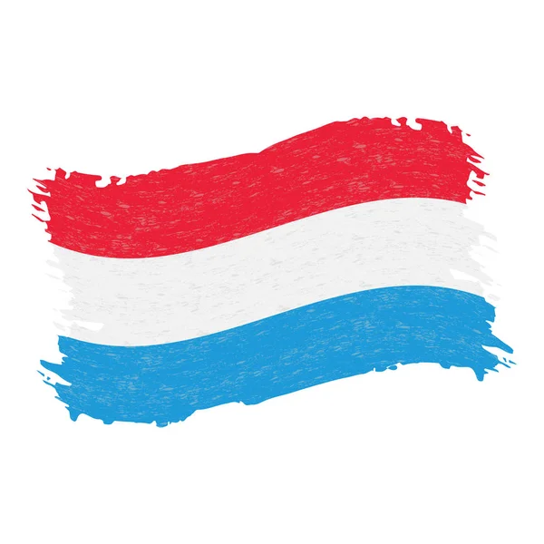 Flaga Luksemburga, Grunge abstrakcyjne pociągnięcia pędzlem na białym tle na białym tle. Ilustracja wektorowa. — Wektor stockowy