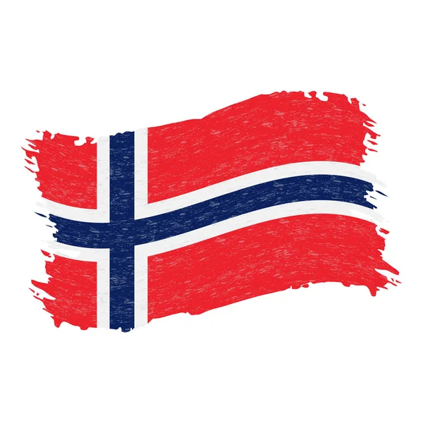 Flag of Norway, Grunge Abstract Brush Stroke Isolated On A White Background. Vector Illustration. — Stock Vector