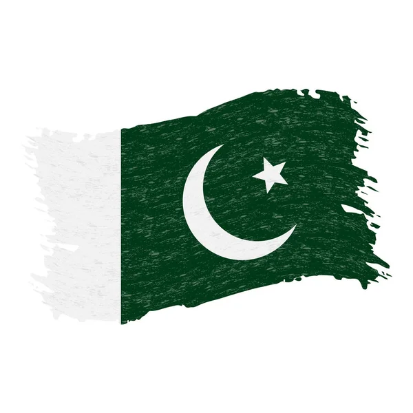 Bandera de Pakistán, Grunge Abstract Brush Stroke Aislado sobre un fondo blanco. Ilustración vectorial . — Archivo Imágenes Vectoriales