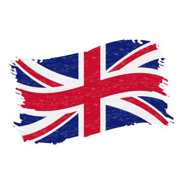 İngiltere, beyaz bir arka plan üzerinde izole Grunge soyut fırça darbesi bayrağı. Vektör çizim.