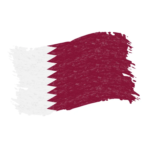 Flagge von Katar, Grunge abstrakter Pinselstrich isoliert auf weißem Hintergrund. Vektorillustration. — Stockvektor