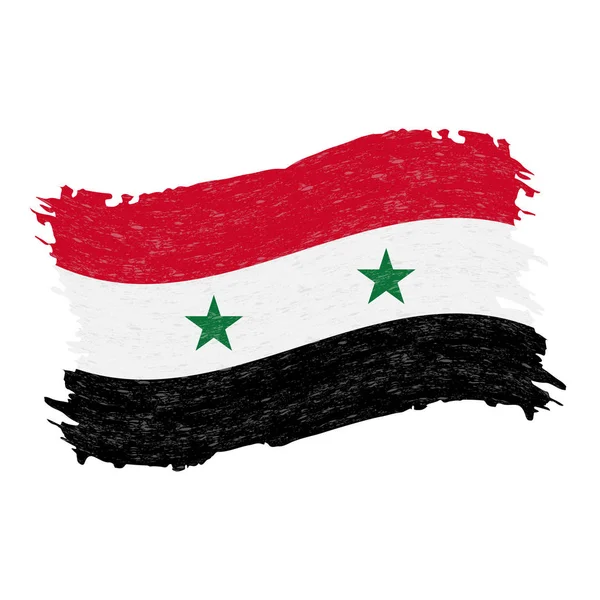 Σημαία της Συρίας, Grunge αφηρημένη πινελιάς απομονωθεί σε λευκό φόντο. Εικονογράφηση διάνυσμα. — Διανυσματικό Αρχείο