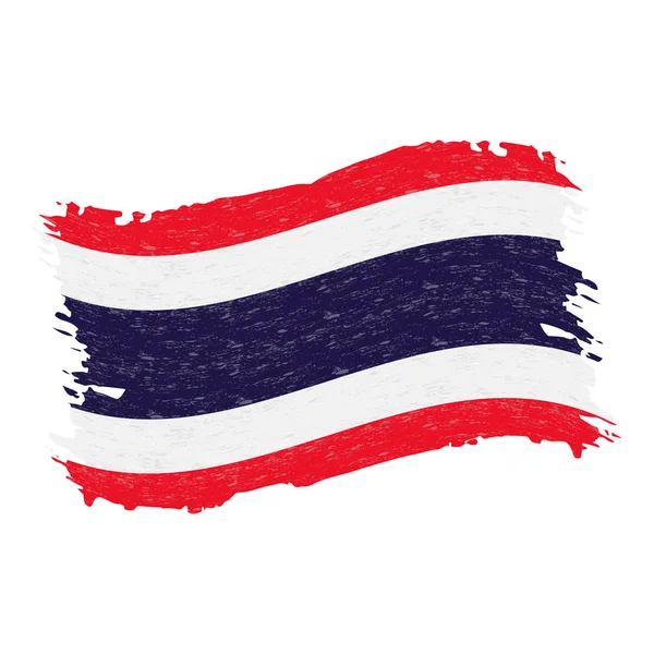 Tayland, beyaz bir arka plan üzerinde izole Grunge soyut fırça darbesi bayrağı. Vektör çizim. — Stok Vektör