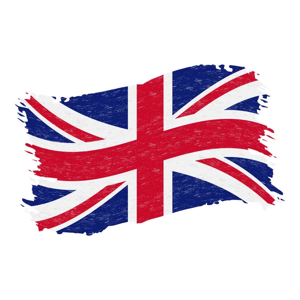 英国的旗子, 垃圾抽象刷子冲程在白色背景被隔绝。矢量插图. — 图库矢量图片