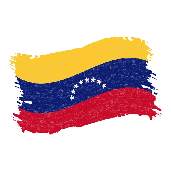 Bandera de Venezuela, Cepillo Grunge Abstracto Aislado Sobre un Fondo Blanco. Ilustración vectorial . — Archivo Imágenes Vectoriales