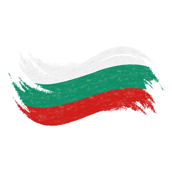 Bandera Nacional de Bulgaria, diseñada con pinceladas, aislada sobre un fondo blanco. Ilustración vectorial . — Archivo Imágenes Vectoriales