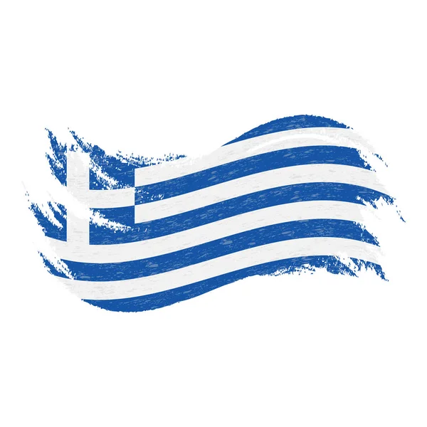 Государственный флаг Греции, разработанный с использованием мазков кисти, изолирован на белом фоне. Векторная миграция . — стоковый вектор