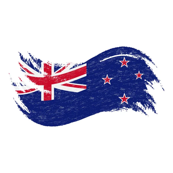 National Flag Of New Zealand, Designed Using Brush Strokes,Isolated On A White Background. Vector Illustration. — Stock Vector