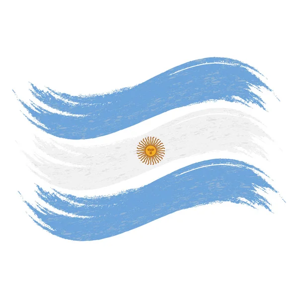 Grunge Brush Stroke With National Flag Of Argentina Isolated On A White Background. Vector Illustration. — Stock Vector