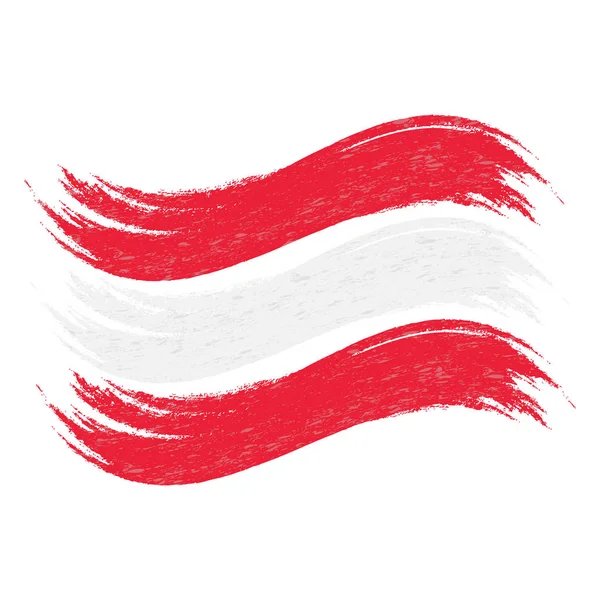 Grunge Brush Stroke With National Flag Of Austria Isolated On A White Background (en inglés). Ilustración vectorial . — Vector de stock