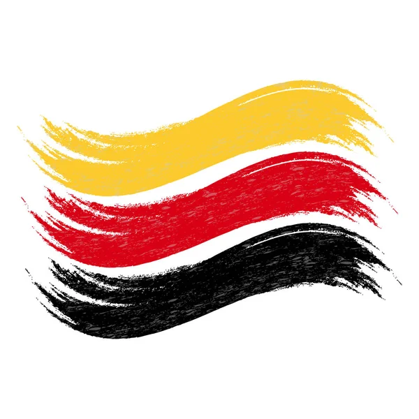 Grunge Brush Stroke con bandera nacional de Alemania aislado sobre un fondo blanco. Ilustración vectorial . — Vector de stock