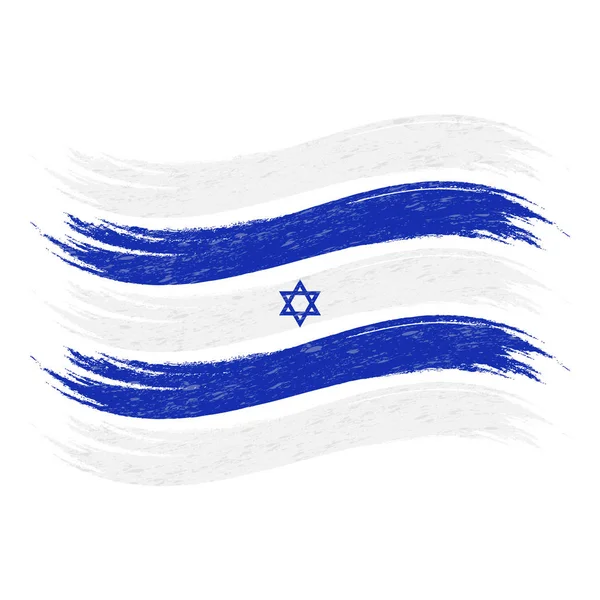 Грубая щетка с национальным колоритом Израиля на белом фоне. Векторная миграция . — стоковый вектор