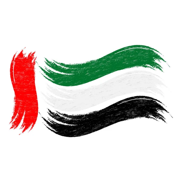 Grunge Brush Stroke With National Flag Of United Arab Emirates Isolated On A White Background. Vector Illustration. — Stock Vector