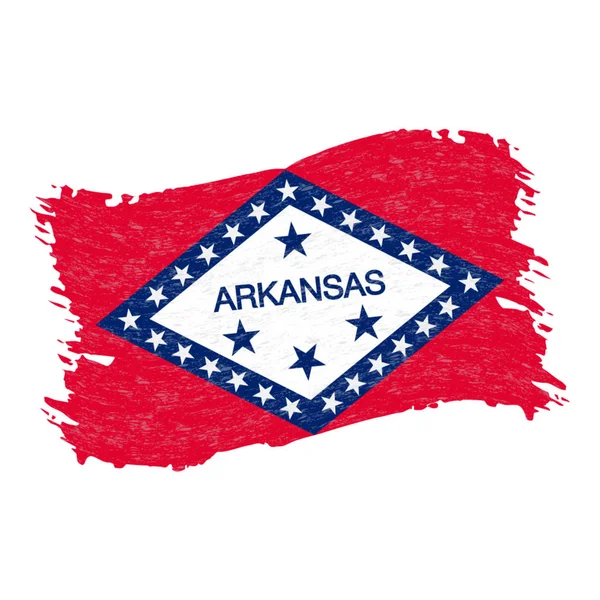 Bandera de Arkansas. Grunge Abstract Brush Stroke Aislado sobre un fondo blanco. Ilustración vectorial . — Vector de stock