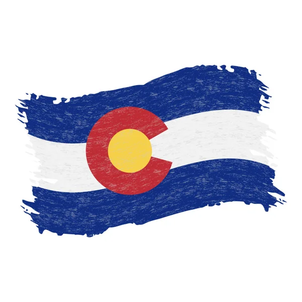 Drapeau du Colorado. Coup de pinceau abstrait Grunge isolé sur fond blanc. Illustration vectorielle . — Image vectorielle