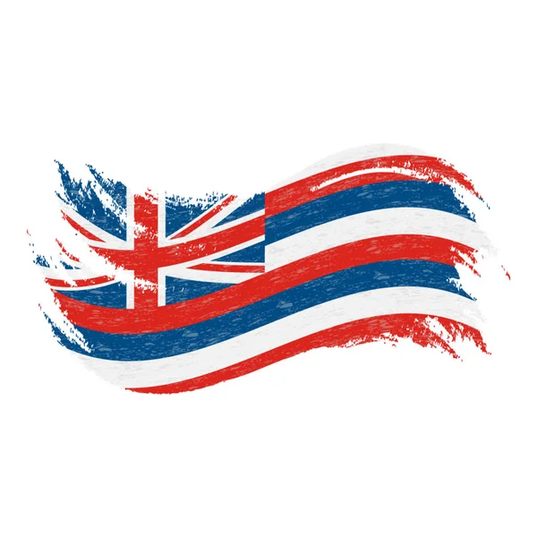 Nationalflagge von Hawaii, entworfen mit Pinselstrichen isoliert auf weißem Hintergrund. Vektorillustration. — Stockvektor