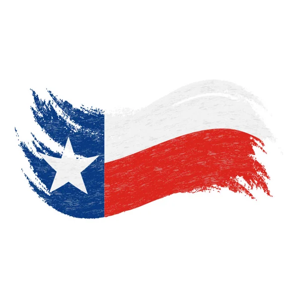 Bandiera Nazionale del Texas, progettata utilizzando pennellate isolate su sfondo bianco. Illustrazione vettoriale . — Vettoriale Stock