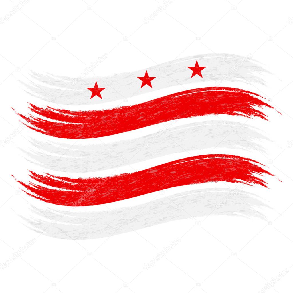 Grunge Brush Stroke With National Flag Of Columbia Isolated On A White Background. Vector Illustration.