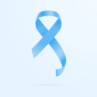 Blue Ribbon - Prostat Kanseri Bilinçlendirme. Kavram dünya prostat kanseri günü. Bir arka plan üzerinde izole. Vektör çizim. Sağlık kavramı.