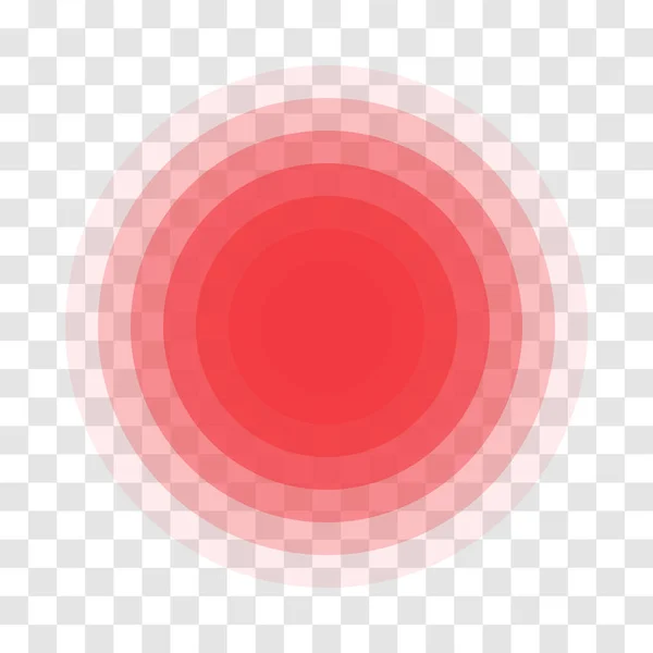 Pain Red Circle Icon For Inflammatory Ache Point. Vector Symbol For Muscular Pain Or Headache And Painkiller Medicine Pill Package Design