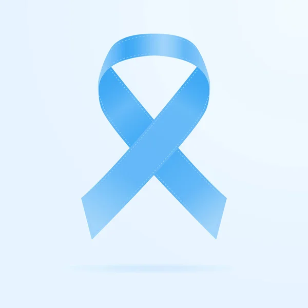 Awareness Blue Ribbon. World Prostate Cancer Day Concept. Isolated On A Background. Vector Illustration. — Stock Vector