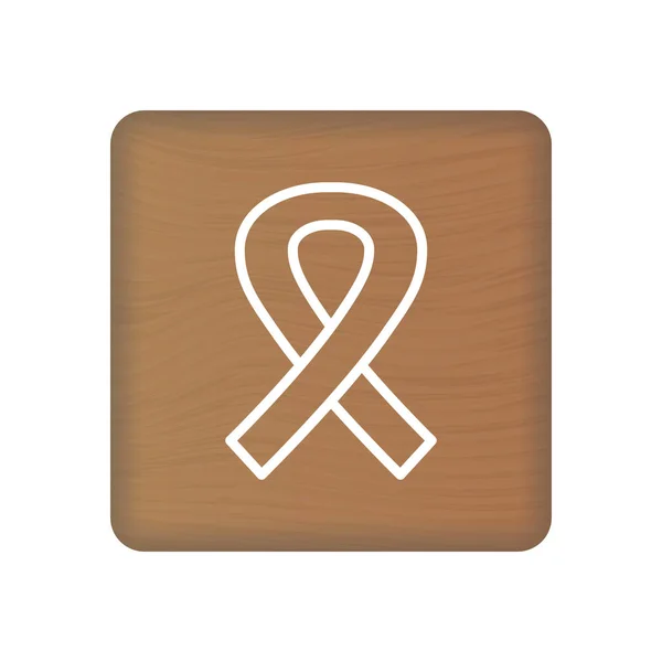 4 februari, wereld kanker dag pictogram op houten blok geïsoleerd op een witte achtergrond. Vectorillustratie. — Stockvector