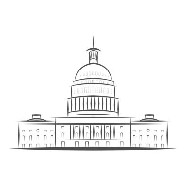 United States Government icon. Capitol building logo. Premium design. Vector thin line icon isolated on white background clipart