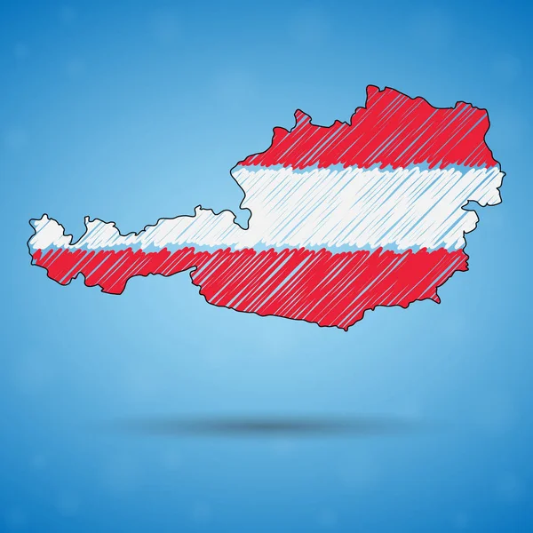 Scribble map of Austria. Sketch Country map for infographic, brochures and presentations, Stylized sketch map of Austria. Vector illustration — Stock Vector