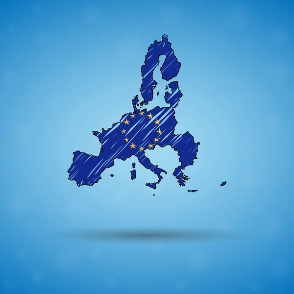 Scribble kaart van de Europese Unie. Schets landkaart voor infographic, brochures en presentaties, gestileerde schets kaart van de Europese Unie. Vector illustratie — Stockvector