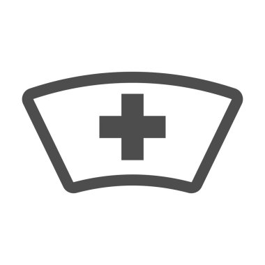 Trendy anahat stil tasarımında hemşire şapka simgesi. Vektör grafik illüstrasyon. Web sitesi tasarımı, logosu, uygulaması ve ui için hemşire şapka simgesi. Değiştirilebilir vektör vuruşu.
