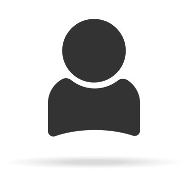 Kullanıcı işareti simgesi, gölgeli Kişi simgesi. İnsan avatarı. Düz stil.