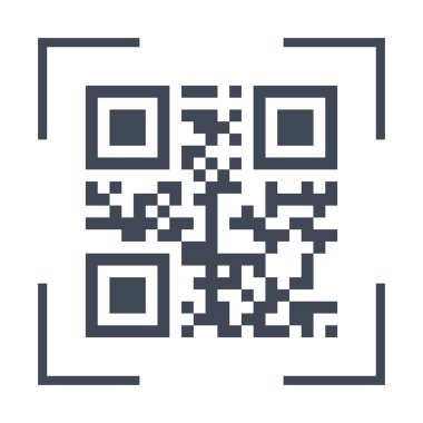 Telefon ekran simgesi, app ui ux, arayüz, web, düğme, vektör beyaz arka plan izole için basit düz tasarım arayüz elemanı üzerinde siyah qarcode tarama