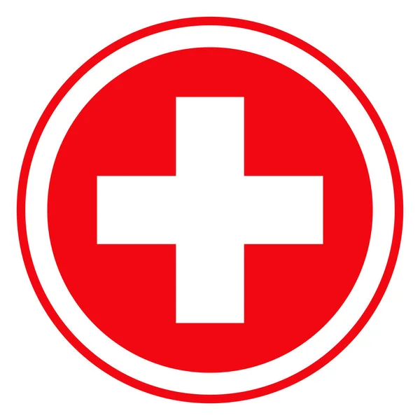 Primeros auxilios. Icono de vector cruzado médico. Signo médico y de farmacia . — Archivo Imágenes Vectoriales