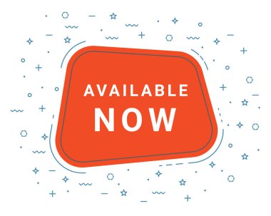 Kırmızı Kullanılabilir Şimdi Konuşma Bubble. Hoparlör. Baskılar ve Posterler, Menü Tasarımı, Mağaza Kartları, Cafe, Restoran Rozetleri, Etiketler, Ambalaj vb için Promosyon Pazarlama Için Çizimler.