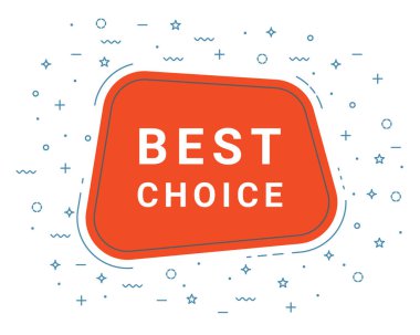 Kırmızı En İyi Seçim Konuşma Bubble. Hoparlör. Baskılar ve Posterler, Menü Tasarımı, Mağaza Kartları, Cafe, Restoran Rozetleri, Etiketler, Ambalaj vb için Promosyon Pazarlama Için Çizimler.