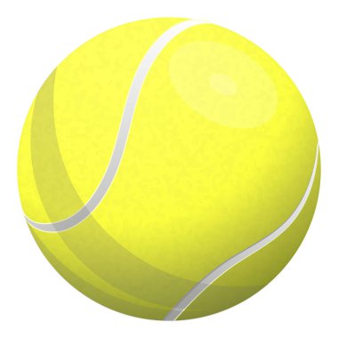 Sarı tenis topu gerçekçi illüstrasyon, beyaz izole. Vektör çizimi