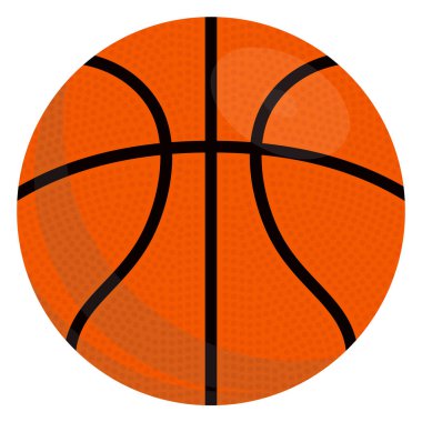 Basketbol topu beyaz arka planda. Beyaz üzerine izole edilmiş vektör illüstrasyonu